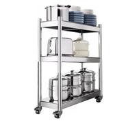 Étagère de cuisine en acier inoxydable, chariot de rangement multi-usage pour petits espaces