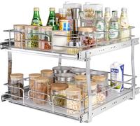 Étagère de cuisine extensible - double panier Étagère à épices - 452 x 516 x 80 mm + 474 x 533 x 80 mm - Organisateur de lavabo extensible - Étagère pour meuble bas SM® - Étagère pour évier - 80mm - A