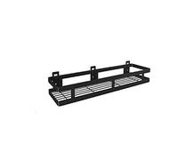 Étagère De Cuisine Noire Sans Perçage - Étagère À Épices À 1 Niveau, Rangement Polyvalent, Acier Inoxydable, Tailles Disponibles De 20 À 45 Cm