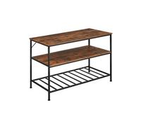 Meuble de cuisine - TECTAKE - Étagère de cuisine AKELEY en panneau aggloméré au style industriel, 120 x 60 x 90,5 cm - Bois foncé