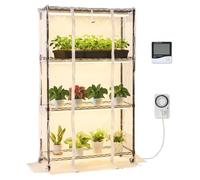 Étagère de culture avec lampe de croissance - 4 niveaux avec LED à spectre complet de 180W - 90x35x150 cm - En fer - Pour plantes d'intérieur et plantes d'appartement