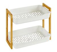 Etagère petit format 2 niveaux blanc bambou Natureo 5five Blanc G