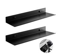 Étagère de Douche, 2PCS Étagère Accessoires Salle de Bain sans Perçage - Alliage d'aluminium - Noir