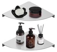 Étagère de douche à fixer au mur, en acier inoxydable SUS 304, finition brossée, lot de 2