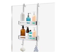 Étagère de Douche à Suspendre A poser sans percer Accessoire de Rangement Salle de Bain Pour douche avec paroi ou porte vitrée