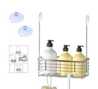 Étagère de Douche À Suspendre, Support pour Salle de Bain, Étagère de Douche sans Perçage, Support de Shampooing pour Douche, Porte Gel Douche pour Salles de Bains Compactes (Argentée)