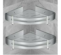 Etagère de Douche d’Angle, Etagère de Salle de Bain Sans Forage Panier Rangement Douche Aluminium Murale Adhésive Serviteur de Dou