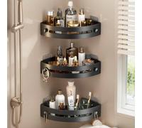 Étagère de douche d'angle, design sans perforation, organiseur de douche à 3 niveaux, étagère de douche murale, support de rangement pour douche, support de rangement pour salle de bain, ventouses, sa