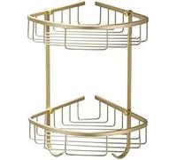 Étagère de douche d'angle, étagères flottantes, fixation murale, support rangement à deux niveaux, panier égouttoir for salle bain et cuisine, finition or brossé