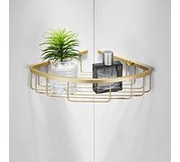 Étagère de douche d'angle murale à double niveau, étagères flottantes avec panier de drainage pour l'organisation de la salle de bain et de la cuisine