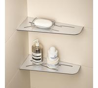 Étagère de douche Eck, en acier inoxydable SUS304, finition brossée, lot de 2, dimensions : 254 mm