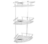 Étagère de douche Eck en aluminium, 3 niveaux avec crochets, à fixer au mur par perçage