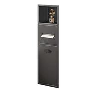 Étagère de Douche en Acier Inoxydable avec boîte à mouchoirs intégrée - Étagère encastrée pour Salle de Bain, Cuisine, Salon et Chambre - Gris 63 x 20 x 13,5 cm, Solution de Rangement Gain d