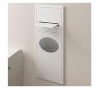 Étagère de Douche en Acier Inoxydable avec Poubelle intégrée, étanche, fixée au Mur, Rangement Moderne pour Salle de Bain, Blanche, 52 x 20 x 13,5 cm, Solution Gain de Place