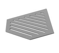 Étagère de douche en aluminium pentagonale, gris béton, sans barre - TI-SHELF LINE
