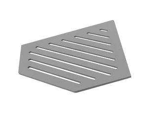 Étagère de douche en aluminium pentagonale, gris béton, sans barre - TI-SHELF LINE