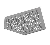 Étagère de douche en aluminium pentagonale, gris béton, sans barre - TI-SHELF PENTA