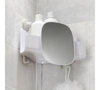 Joseph Joseph Étagère de Douche d'angle avec Miroir Amovible EasyStore-Blanc, Taille Unique
