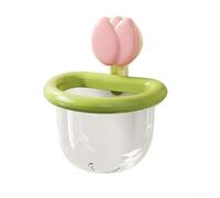 Étagère de douche en plastique ABS avec ventouse Vert 14 cm | Forme de tulipe vibrante, taille compacte de 14 cm, ventouse puissante, lisse pour carrelage en verre