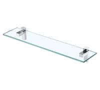 Étagère de douche en verre, 60 cm, chromée, en verre trempé de 8 mm, pour salle de bain, à fixer au mur