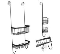 Étagère de douche KADAX avec deux paniers de douche, 20,5 x 10 x 58 cm, noir