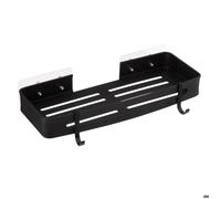 Étagère de douche rectangle stick adhésif noir ""Blackalu""