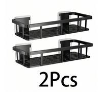 Étagère de douche sans perçage, grande capacité épaisse, matériau en plastique durable, installation adhésive sans perçage, étagère de rangement flottante pour salle de bain et cuisine, gain d'espace,