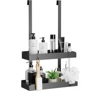 Étagère de douche Sans percer Acier inoxydable 55.5x31.5x10.5 cm Noir