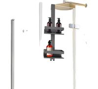 Étagère de douche suspendue, 2 niveaux, acier inoxydable 304, 23 * 10 * 74 cm, charge maximale 15 kg, montage sur porte