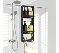 Étagère de douche suspendue, sans perçage, avec trois compartiments et crochets
