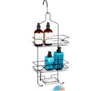Vilde Étagère de douche à suspendre pour douche à effet pluie - Organiseur pour accessoires de salle de bain - Noir - En métal - 61 x 28,5 x 12,5 cm