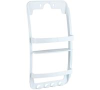 Etagère De Douche Universelle à Suspendre Wenko Accessoire Salle De Bain, 2 Paniers De Rangement Et 4 Crochets, Montage Facile, Plastique, 26x54,5x11,5 Cm, Blanc