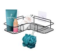 Étagère de douche - Vilde - Métal Noir - Installation sans perçage - 26,5x26,5x6,5 cm - Durable