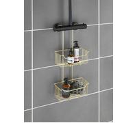 WENKO Caddy de douche à 2 étages Milo Étagère Suspendue Or Acier inoxydable