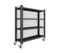 Étagère de garage robuste réglable à 4 niveaux avec grille métallique pour entrepôt industriel, sous-sol et magasin - Noir (150 x 60 x 150 cm)