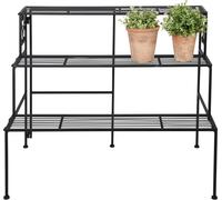 Étagère de jardin pliante 3 niveaux en fer noir - 78,9x51,5x65,3 cm