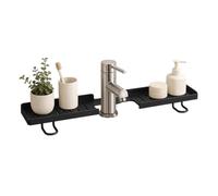 Étagère de Lavabo au-dessus du Robinet Gain de Place Acier Carbone Sans | Support de lavabo par-dessus l'évier pour Hôtel Dortoir Restaurant Camping-car Verre Brosse à Dents Cosmétique Sav