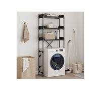 Etagère de lave linge noir 67x25x163 cm bois d ingénierie