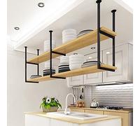 Étagère de Plafond, étagère Flottante fixée au Plafond et casier à vin Mural, bibliothèque élégante et Support pour Plantes pour Chambre, Cuisine, Bar - Solution de Rangement et de décoratio