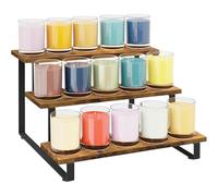 Étagère de Présentation en Bois | Étagère À 3 Niveaux Pour Produits - Présentoir De Vente Au Détail Droit Et Portable Pour Cuisine, Organisation D Événements, Marché, Foire, Restauration, Ferme,