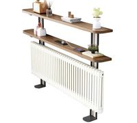 Étagère de radiateur en métal avec étagère de rangement en bois massif, table fine à 2 niveaux pour salon, chambre à coucher, couloir