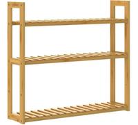 Étagère de rangement 2en1 en bambou 3 niveaux 54x60x15cm Tablettes réglables Charge max. 30 kg