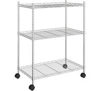Étagère de rangement 3 niveaux et roues 60x35x81cm chrome 150kg