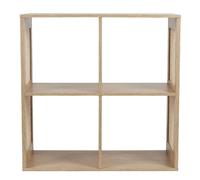 Etagère de rangement 4 cases Bali en cannage - Marron