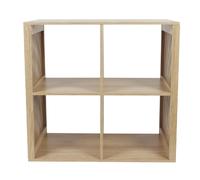 Etagère de rangement 4 cases Saulk - Marron