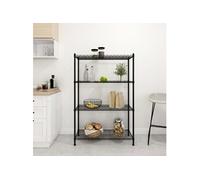 Etagère de rangement 4 niveaux 90x35x137 cm Noir 200 kg