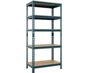 Étagère de Rangement 5 Niveaux 150x70x30cm, Assemblage sans Vis Cadre Métal Planches MDF, pour Garage/Maison, Bleu Marin YAHEETECH