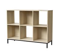 Etagère de rangement 6 cases avec pieds métal - Bois clair - 93.5 cm X 29.8 cm X 72.6 cm - CALICOSY