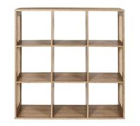 Etagère de rangement 9 cases Bali en cannage - Marron