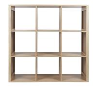 Etagère de rangement 9 cases Saulk en bois - Marron